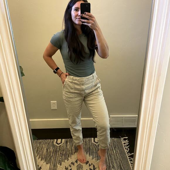 Frank & Eileen Jameson Jogger Pants Cream Women's Size 12 - Picture 1 of 9